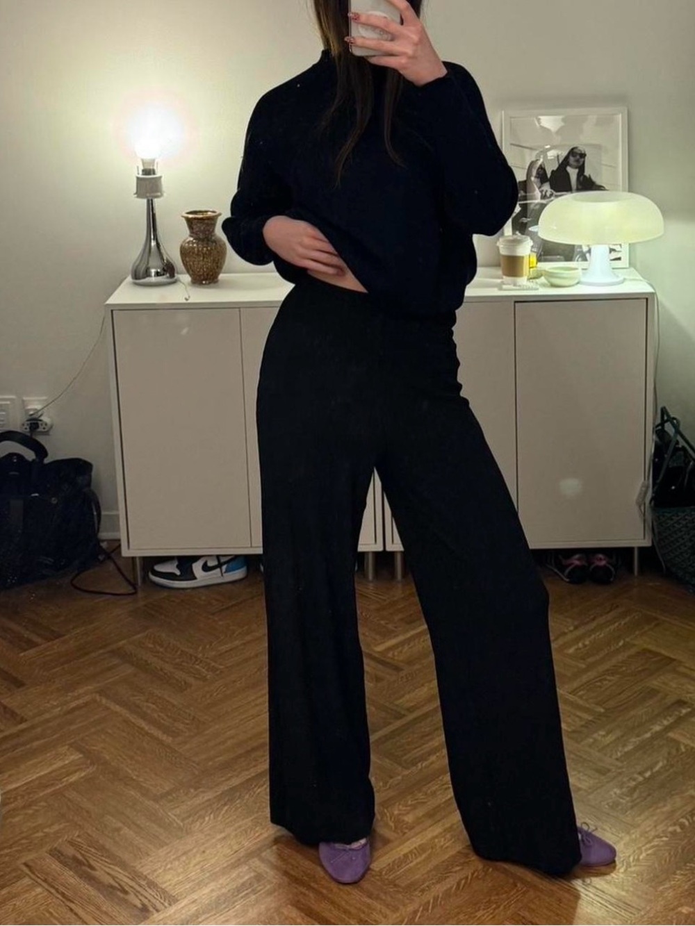 H&M stretchy pleated trousers